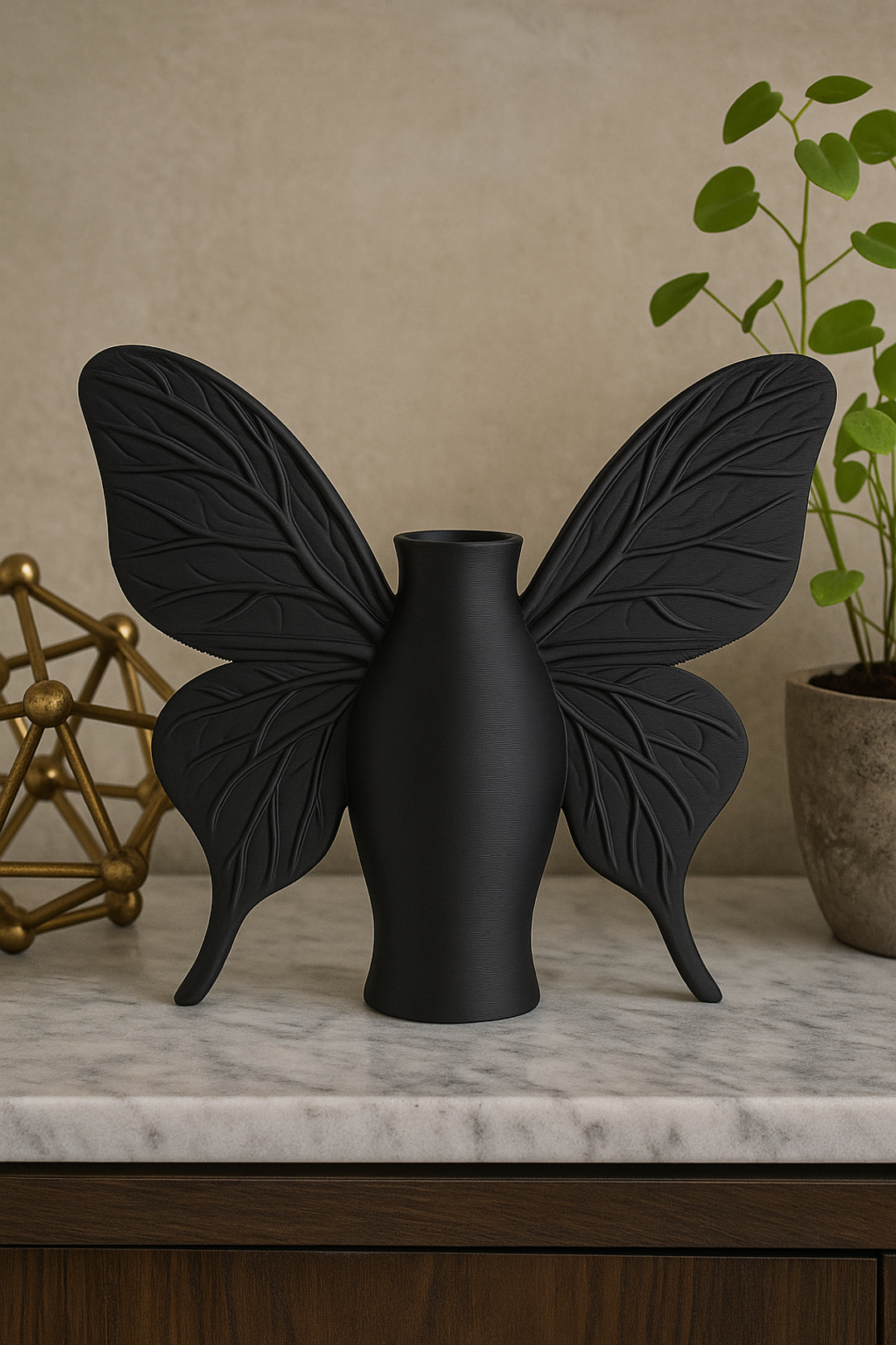 Black Butterfly Vase (1) Butterfly Vase - imagine 1