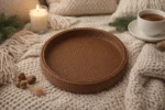 Tavă decorativă cu textură tricotată