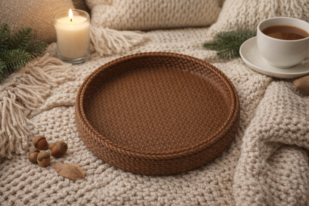 Knitted Texture Tray Tavă decorativă cu textură tricotată - imagine 1