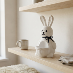 Suport ou iepuraș de Paște cu coșuleț